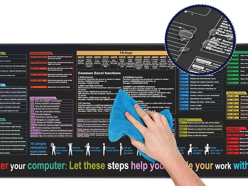 Excel Cheat Sheet Desk Mat Excel Shortcuts Mouse Pad Shortcuts Mouse Mat S Carousel 2