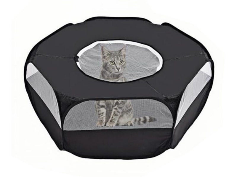 Portable Popup Small Animal Playpen Foldable Tent with Zipper Cover Black Carousel 2