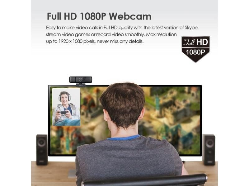 AUSDOM AF640 1080P Webcam Auto Focus Noise Cancelling Microphone For Windows Carousel 1