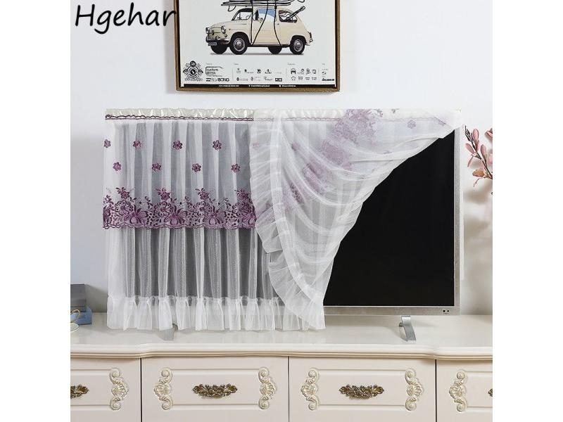 LCD TV Covers Lace Hanging Vertical Dust Flat Curved Surface Monitor Protection Carousel 2