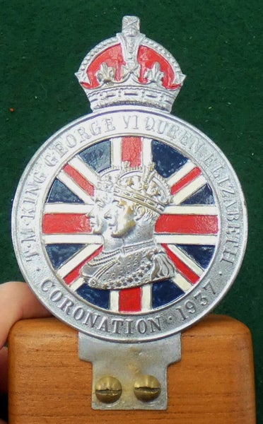 Extremely RARE Car Badge CORONATION of King GEORGE 6th & Queen Elizabeth 1937 Carousel 2