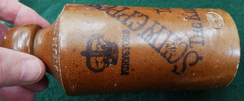 Antique SCHWEPPES Bourne Denby Stoneware GINGER BEER Bottle "Makers to The KING" Carousel 2