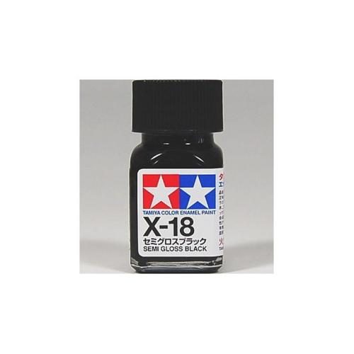 Tamiya 8018 X-18 Enamel Mini Paint - Semi Gloss Black - 10ml [Tamiya 8018] Carousel 1