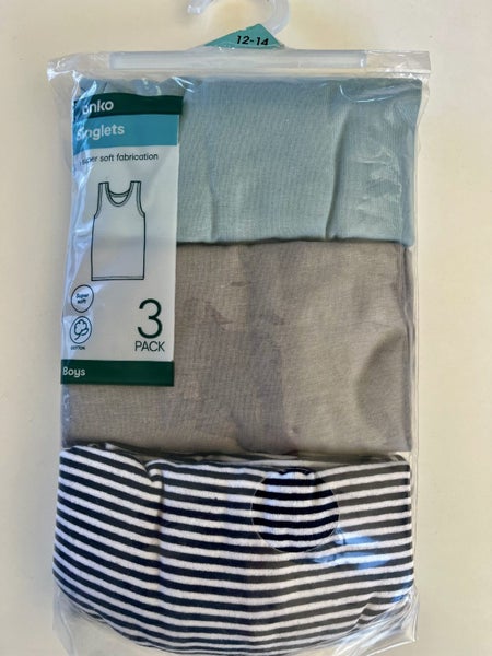 New 12 year old boys clothes - pack 3 singlets, 4 tops, 1 tracksuit pants. Carousel 2