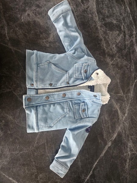 Koranga sherpa lined denim jacket size 6-9mnth Carousel 1