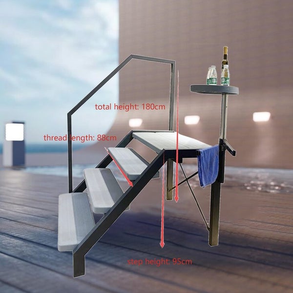 Backorder Light Grey Swim Spa Steps 4Tier for Easy Safe Access to Your Swim Pool Carousel 1