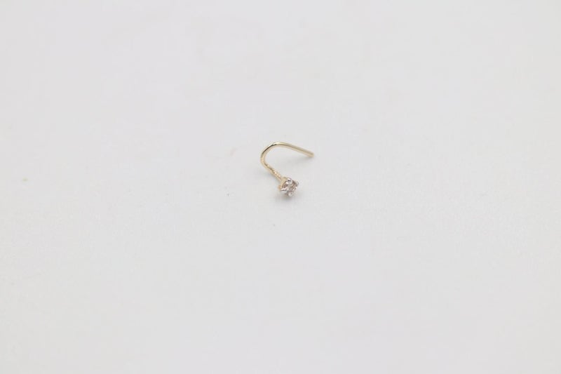 9ct Yellow Gold Genuine Diamond Nose Stud Carousel 1