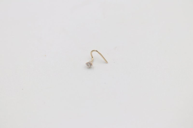 9ct Yellow Gold Genuine Diamond Nose Stud Carousel 6