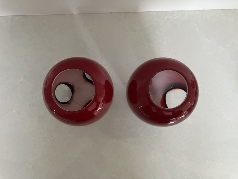 Pair of vintage handmade glass vessels - candleholders/vases62978587758209111