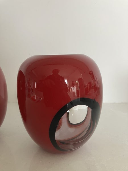Pair of vintage handmade glass vessels - candleholders/vases62978587758209113