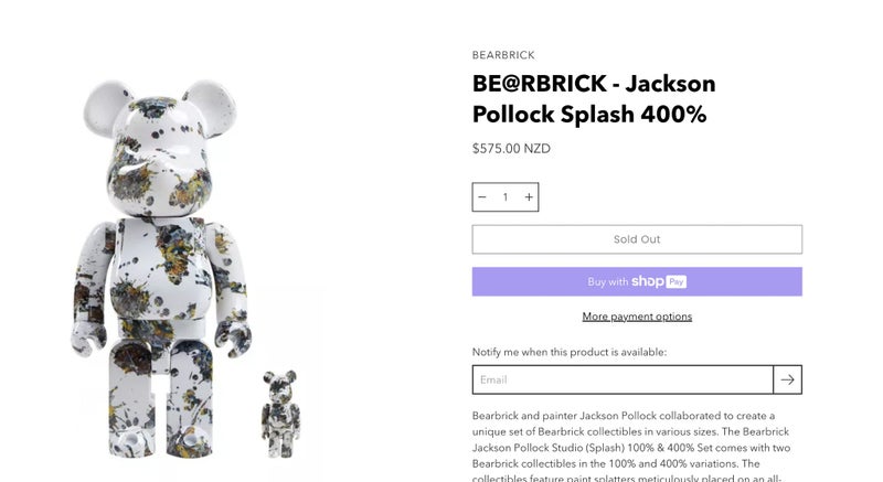 BEARBRICK BE@RBRICK - Jackson Pollock Splash Carousel 1