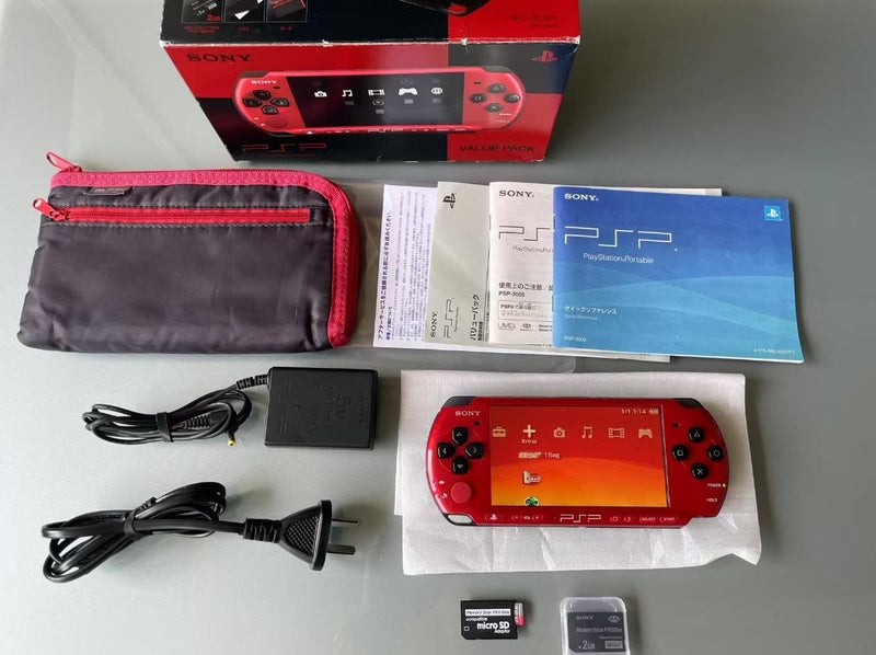 Boxed Special Edition PSP3000 Black Red PSP in 6.60 PRO-C 32G Full Kits MINT Carousel 2