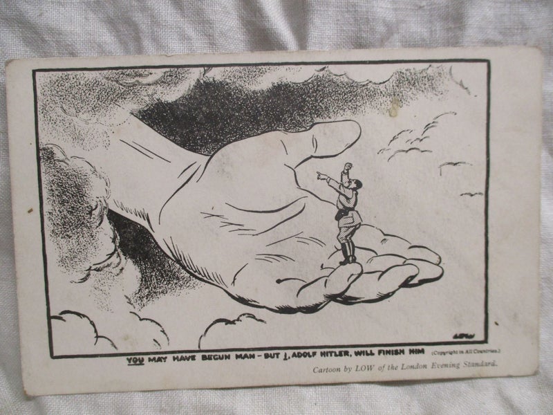 PC 6829 - RARE - Bristish German Propaganda WWII Postcard - Finish Him Carousel 1
