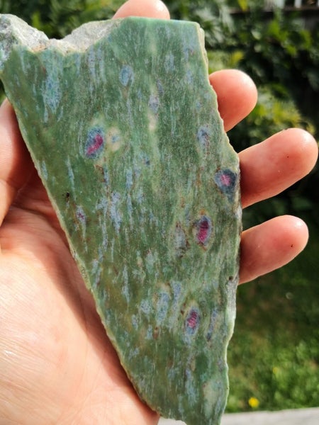 Ruby in Fuchsite and kyanite carving slab Carousel 1
