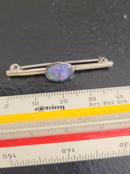 Opal silver bar brooch Carousel 4