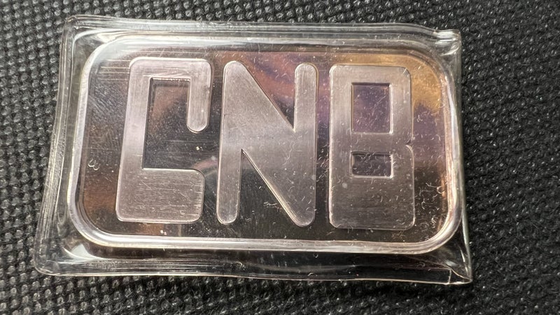 Rare CNB/City National Bank Detroit Michigan 25th Anniversary Silver Bar - E189 Carousel 2