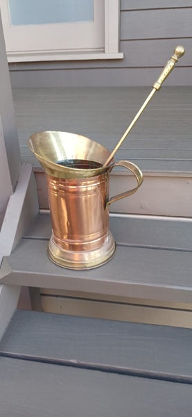 Brass fireplace poker & container Carousel 1