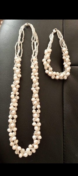 $1 Reserve! Fresh Water Pearls with 925 Silver, Necklace & Bracelet Set Rrp $500 Carousel 1
