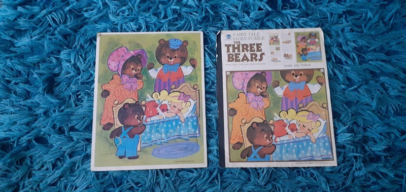 $1 RES Vintage The Three Bears Frame Tray Puzzle Carousel 1