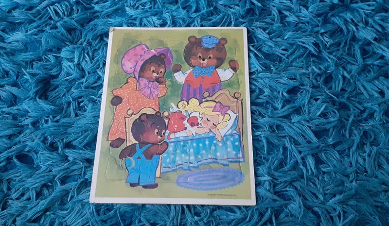 $1 RES Vintage The Three Bears Frame Tray Puzzle Carousel 2