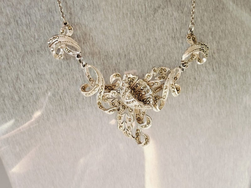 Vintage marcasite necklace Carousel 2