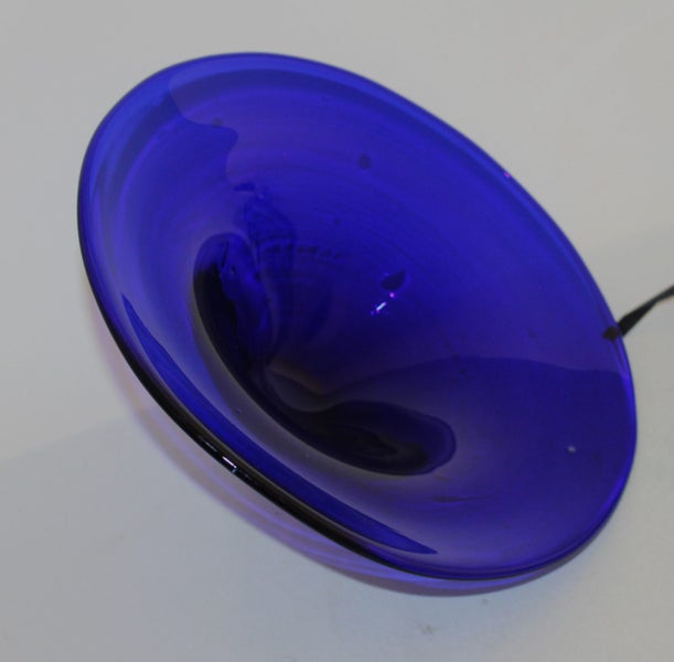 +++ HAND BLOWN BLUE ART GLASS BOWL +++ Carousel 1