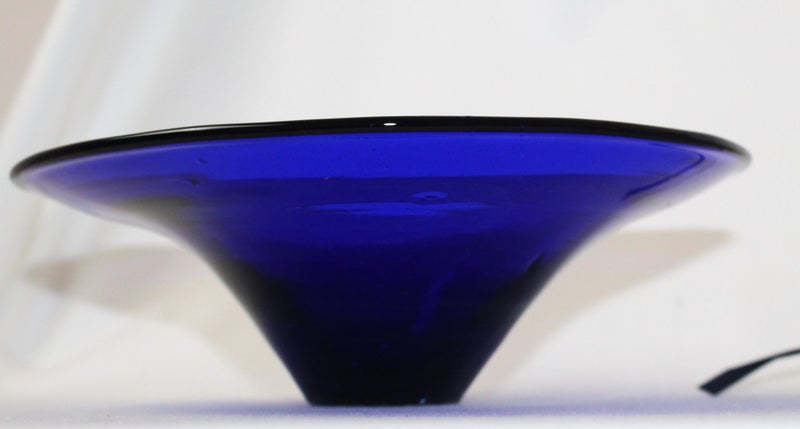 +++ HAND BLOWN BLUE ART GLASS BOWL +++ Carousel 2