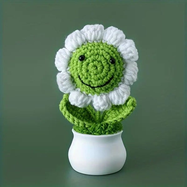 Crochet Emotional Support Sunflower Green Carousel 1