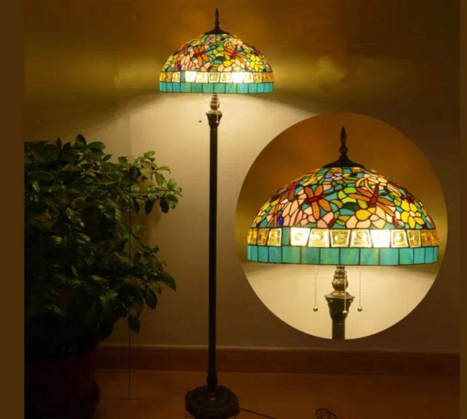 X-Large 46cm shade New Design Handmade Tiffany Floor Lamp Carousel 1