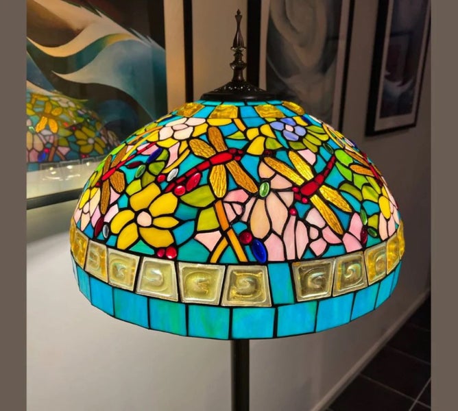X-Large 46cm shade New Design Handmade Tiffany Floor Lamp Carousel 5