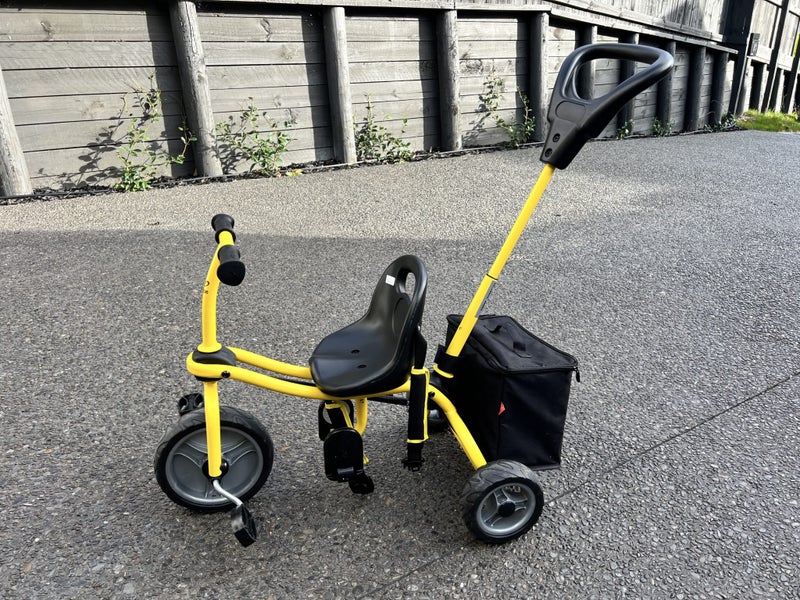 Hape Kids Tricycle Ride On Trike Toddler Balance Bike Prams Stroller Yellow Carousel 1