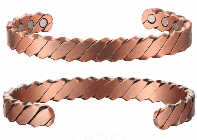 Twist Copper Bracelet For Men with 6pcs Magnetic Therapy For Arthritis Carousel 2