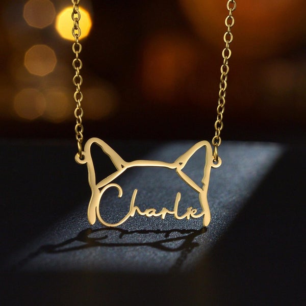Custom Pet Name Necklace. Personalized Dog&Cat Jewelry for Her. Carousel 2