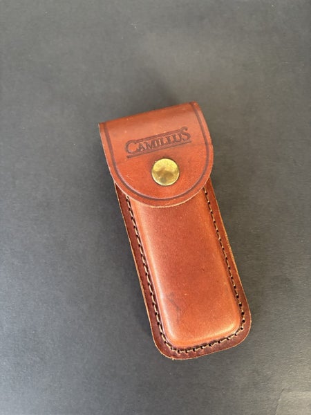 GENUINE LEATHER VINTAGE U.S.A NEW OLD STOCK CAMILLUS & SCHRADE BELT SHEATHS. Carousel 1