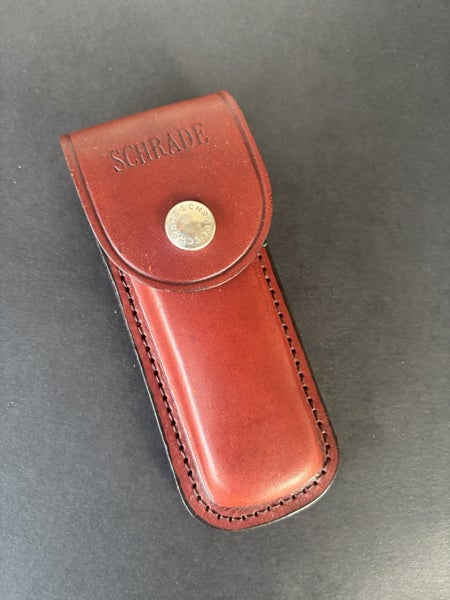 GENUINE LEATHER VINTAGE U.S.A NEW OLD STOCK CAMILLUS & SCHRADE BELT SHEATHS. Carousel 2