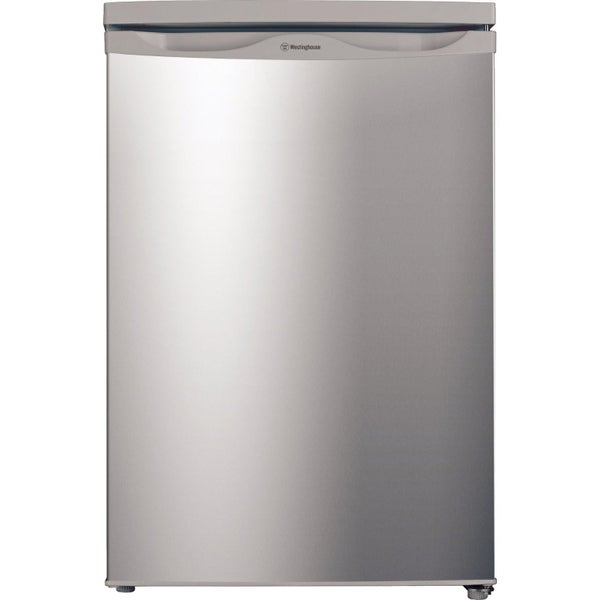 Westinghouse 120L bar fridge, silver with reversible door, full width ice box & Carousel 1