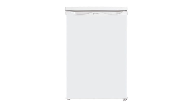 Westinghouse 120L bar fridge, white with reversible door, full width ice box & 2 Carousel 1
