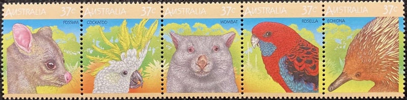 Australia 1987 Australian Wildlife 2 -Strip of 5 stamps MNH CAT$4. Carousel 1