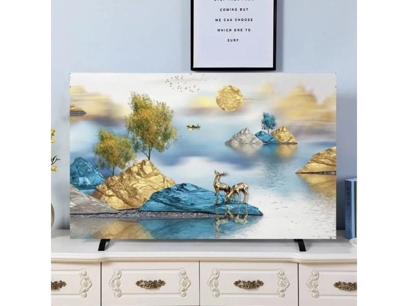 55 Inch TV Cover LCD Curved Screen 32 49 Inch Nordic Chinese Painting Carousel 2