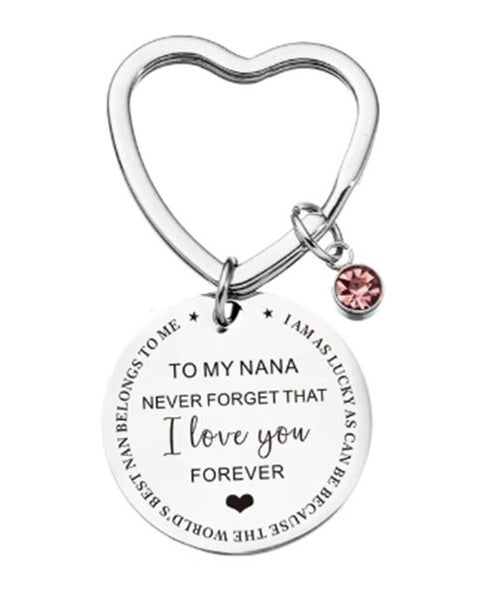To My Nana - Keyring with Red Diamante Carousel 1