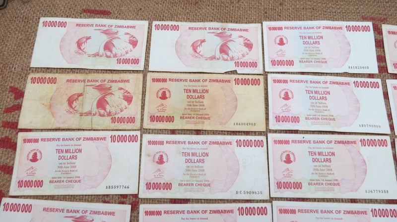Old Bulk Banknote Reserve Bank of Zimbabwe Ten Million Dollars $10 000000 x20 Carousel 2