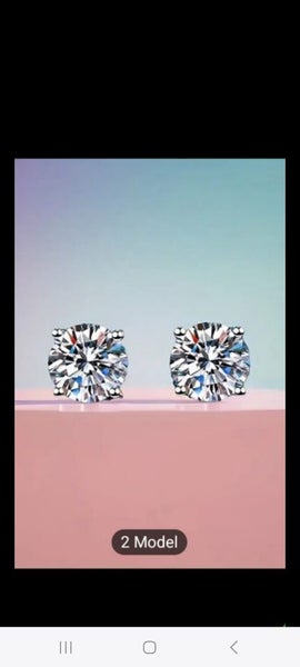 diamond moissanite earrings. 5ct each tdw 1 carat Carousel 1