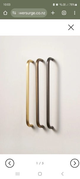 POWERSURGE Beam cabinetry handle brushed brass Carousel 2