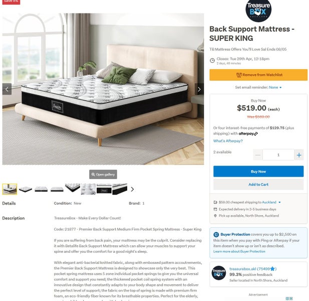 Super king size Premier Back Support Medium Firm Pocket Spring Mattress Carousel 6