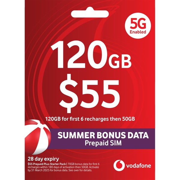 Vodafone $55 Starter Pack SIM Card Carousel 1