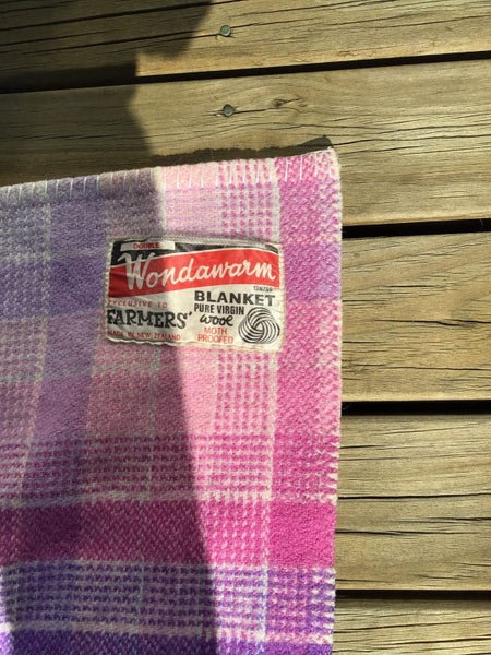 Vintage Double Wool Blanket (Farmers) Carousel 2