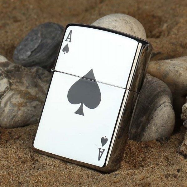 ZIPPO Lucky Ace High Polish Chrome Lighter 24011 Carousel 1
