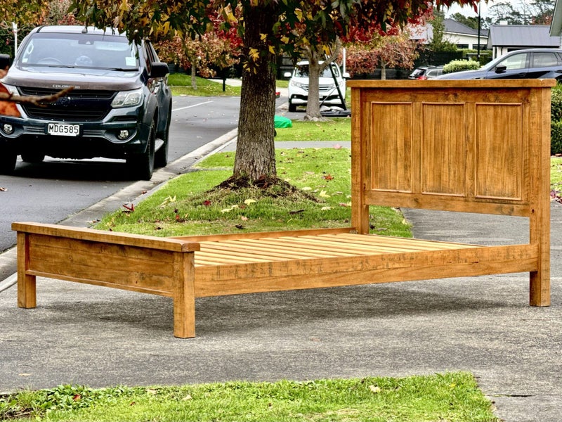$1 RESERVE! ABSOLUTELY STUNNING ‘INDUSTRIAL’ SOLID WOOD QUEEN SLAT BED FRAME! Carousel 1