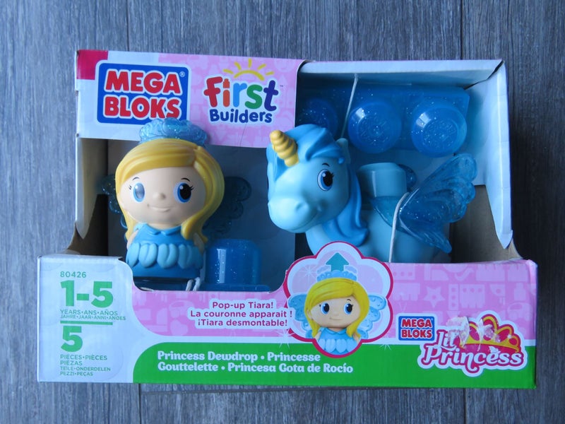 BRAND NEW Mega Bloks Lil Princess First Builders Princess & Unicorn Set Blue Carousel 1
