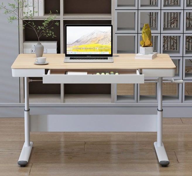 Study Desk Hand Crank Desk Adjustable Height Carousel 1